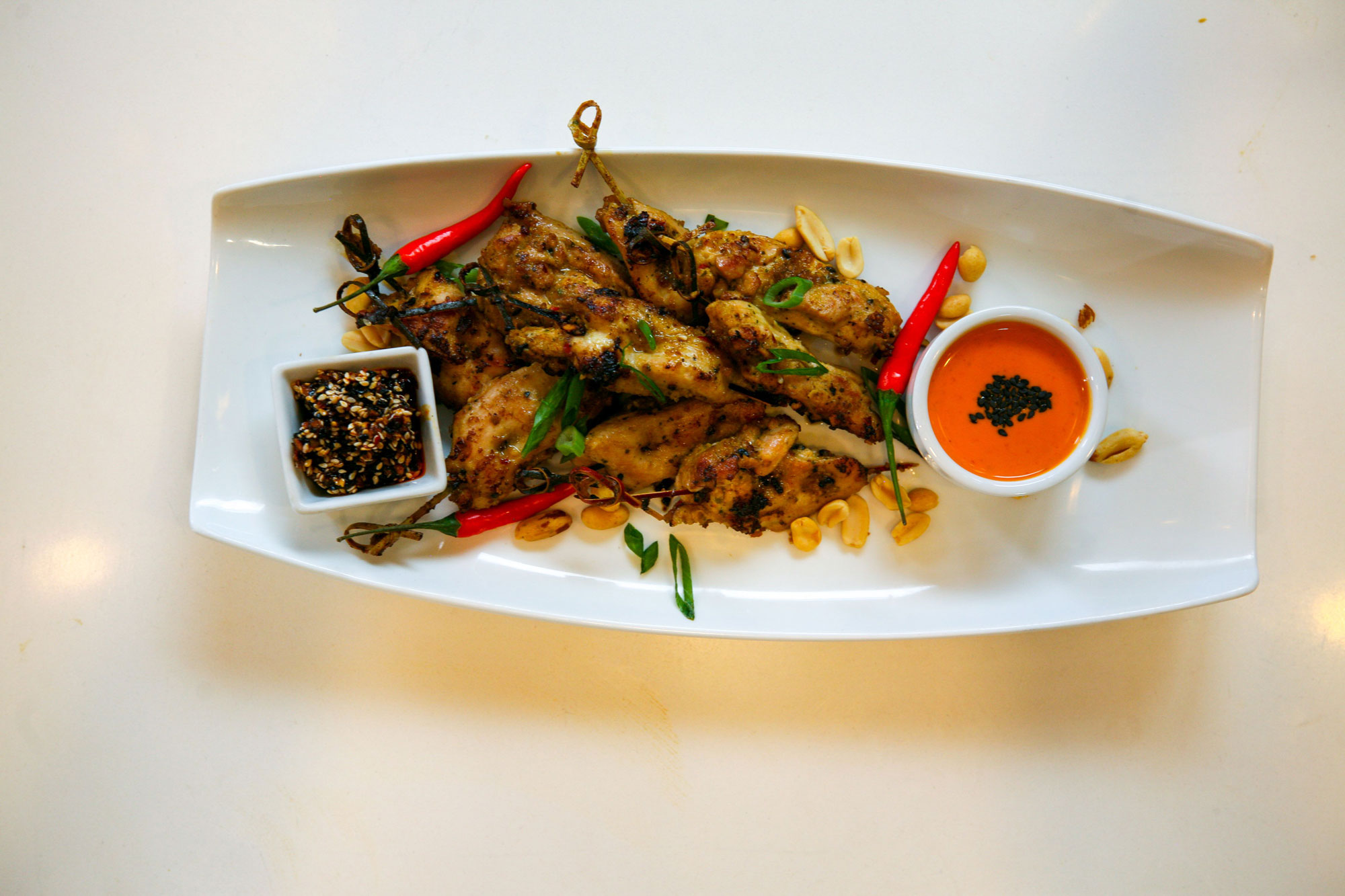 Peanut Power with Chef T: Grilled Chicken Skewers with Peanut Chili Sauce | USA Peanuts