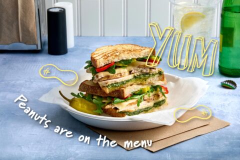Peanut Butter Cilantro Pesto Chicken Panini