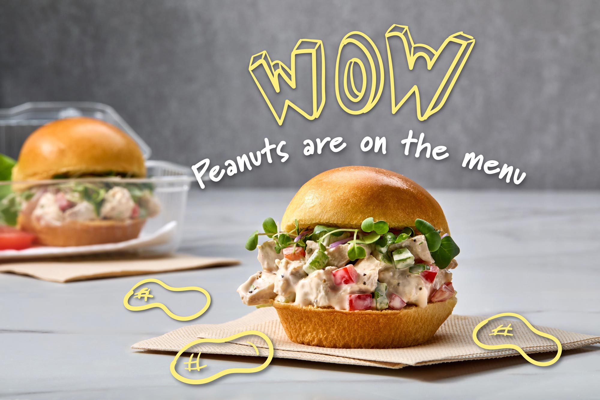 Spicy Peanut Butter Chicken Salad Sliders | USA Peanuts