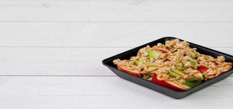 Crunchy peanut butter apple nachos