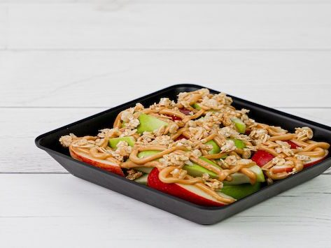 Crunchy peanut butter apple nachos