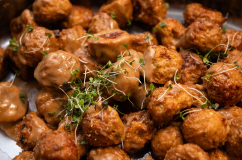 Chicken Tikka Meatball with Peanut Sauce